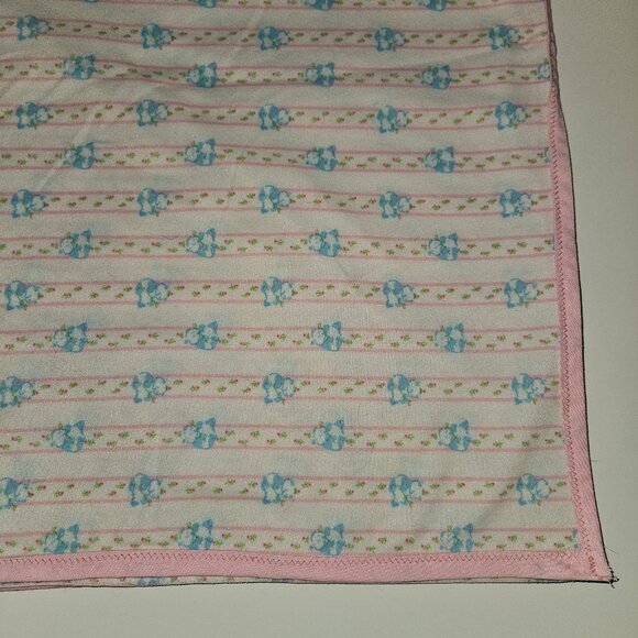 Handmade? Swaddle Receiving Baby Blanket Pink White Stripe Floral Blue Panda - Picture 1 of 6